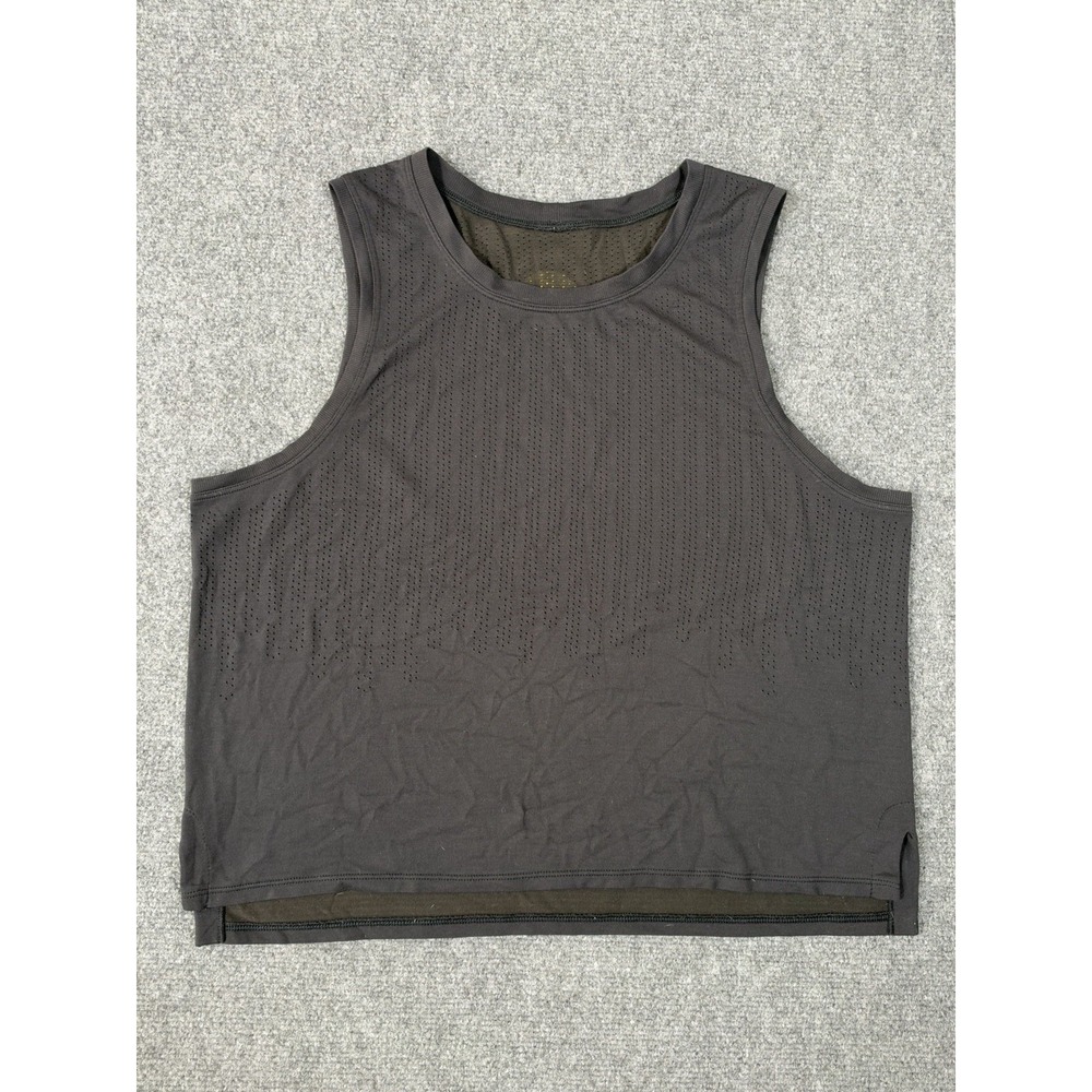 Lululemon Breeze By Muscle Cropped Tank Womens 10 Black Sleeveless Yoga Gym